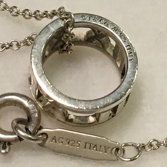 TIFFANY & CO. Vintage Silver (925) Atlas Open Circle Pendant Ne… - Picture 3 of 9